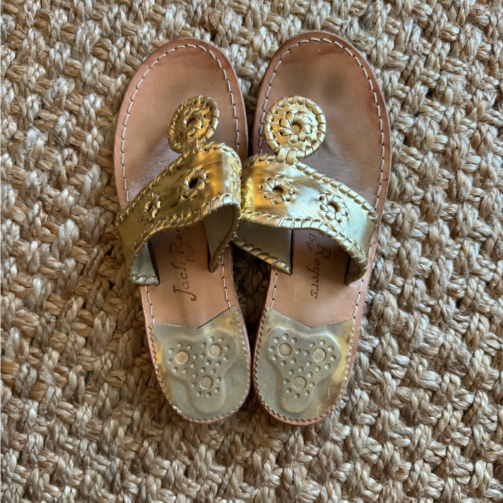 Gold Jack Rogers sandals